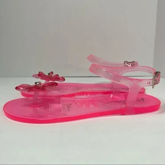 Betsey Johnson Sarai Pink Jelly Daisy Sandals 9 - Picture 3 of 8